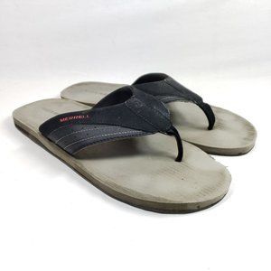 Merrell Men's Size 12 Black Leather Thong Sandals